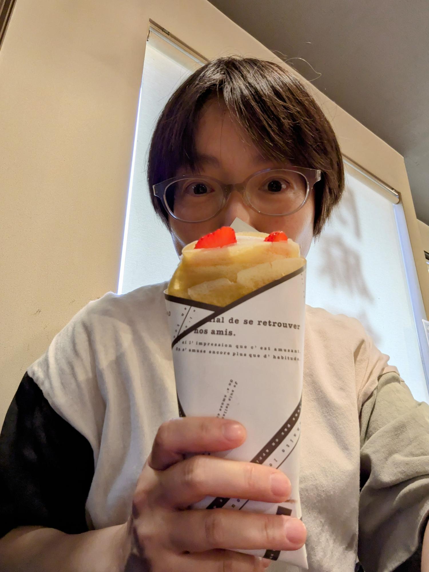 ↑食べる前の大歓喜のワイ(らっしー)笑