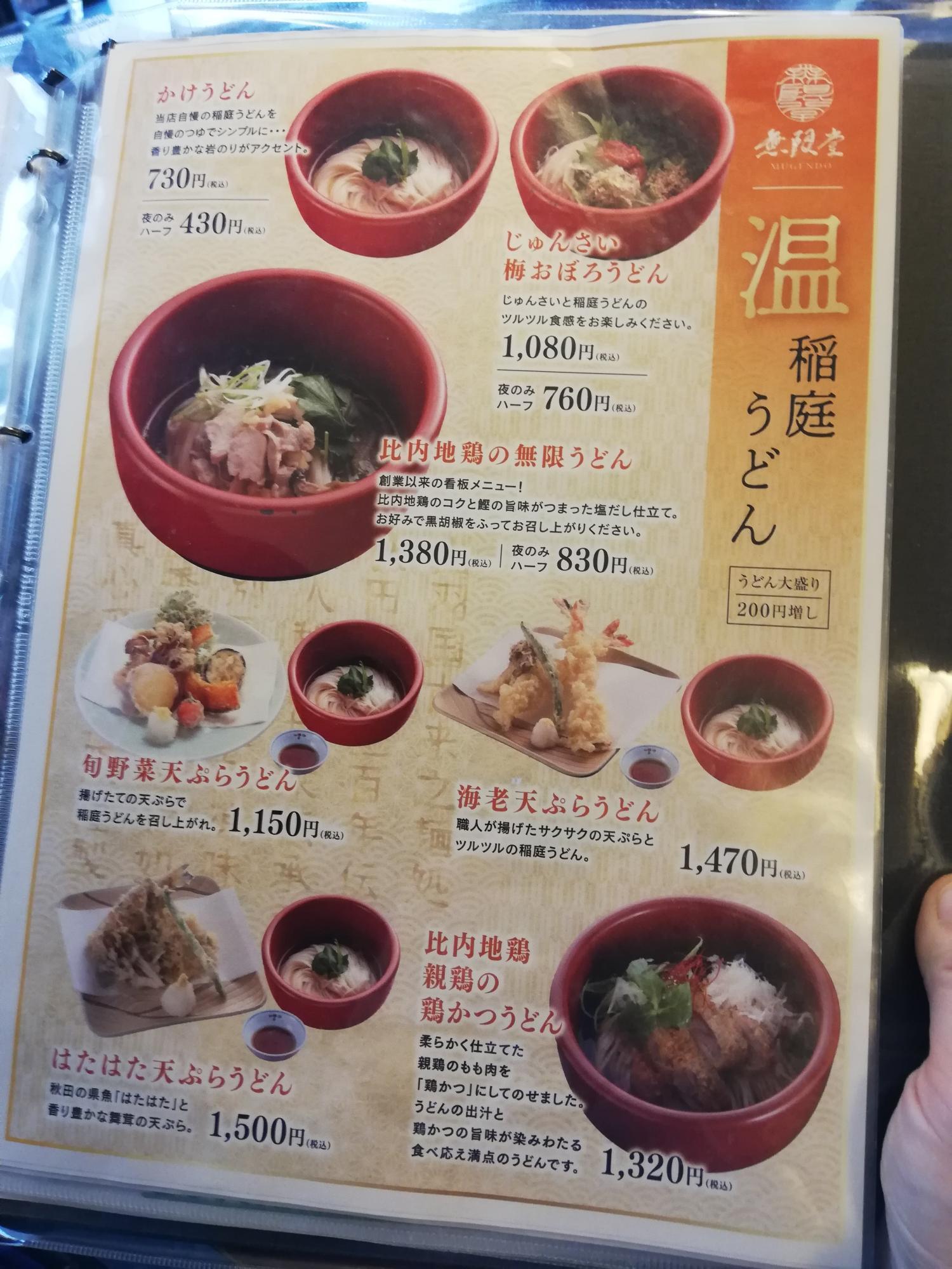 温かい稲庭うどん