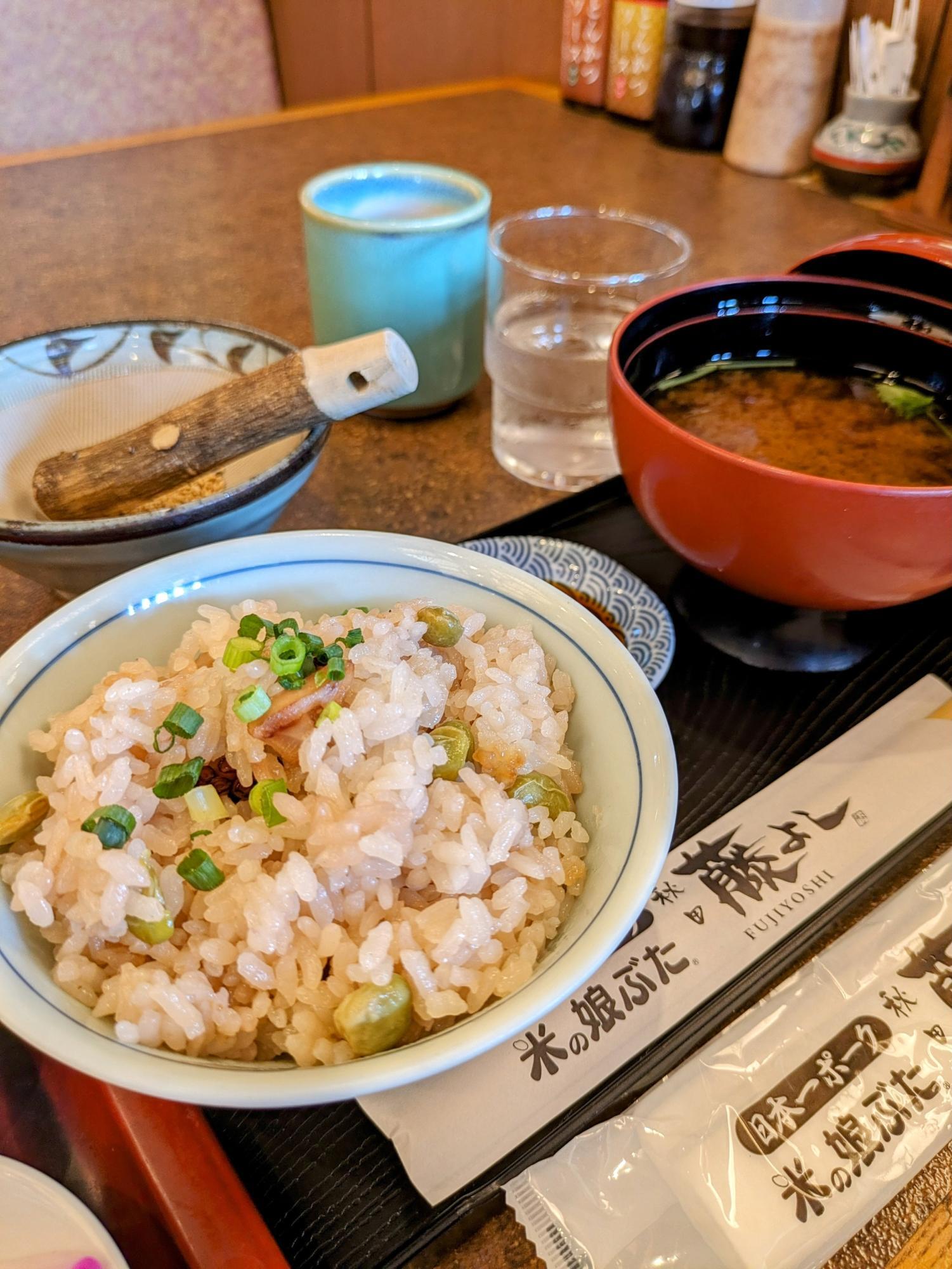 たことお豆の炊き込みご飯