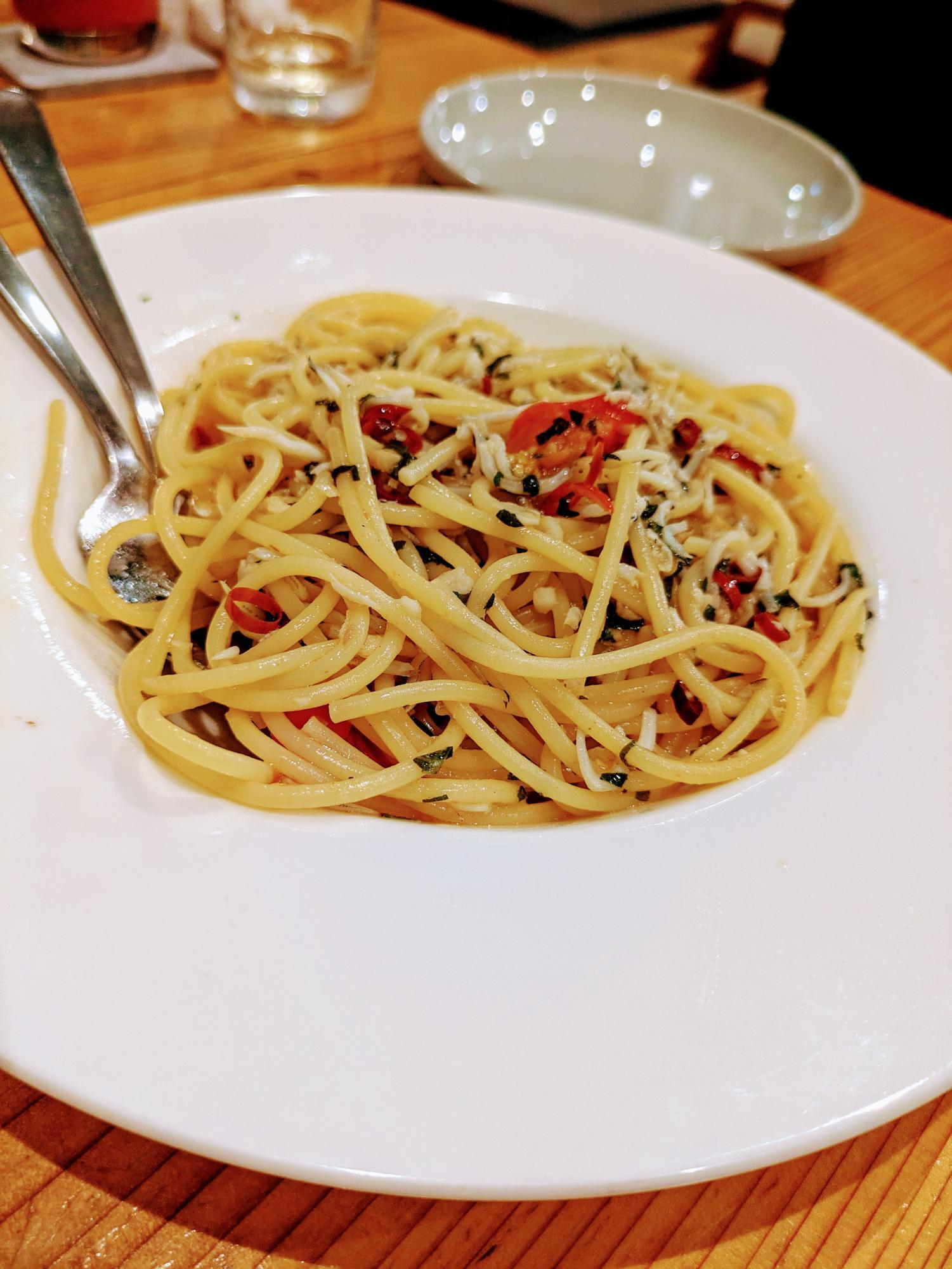 シラスと大葉のペペロンチーノ
