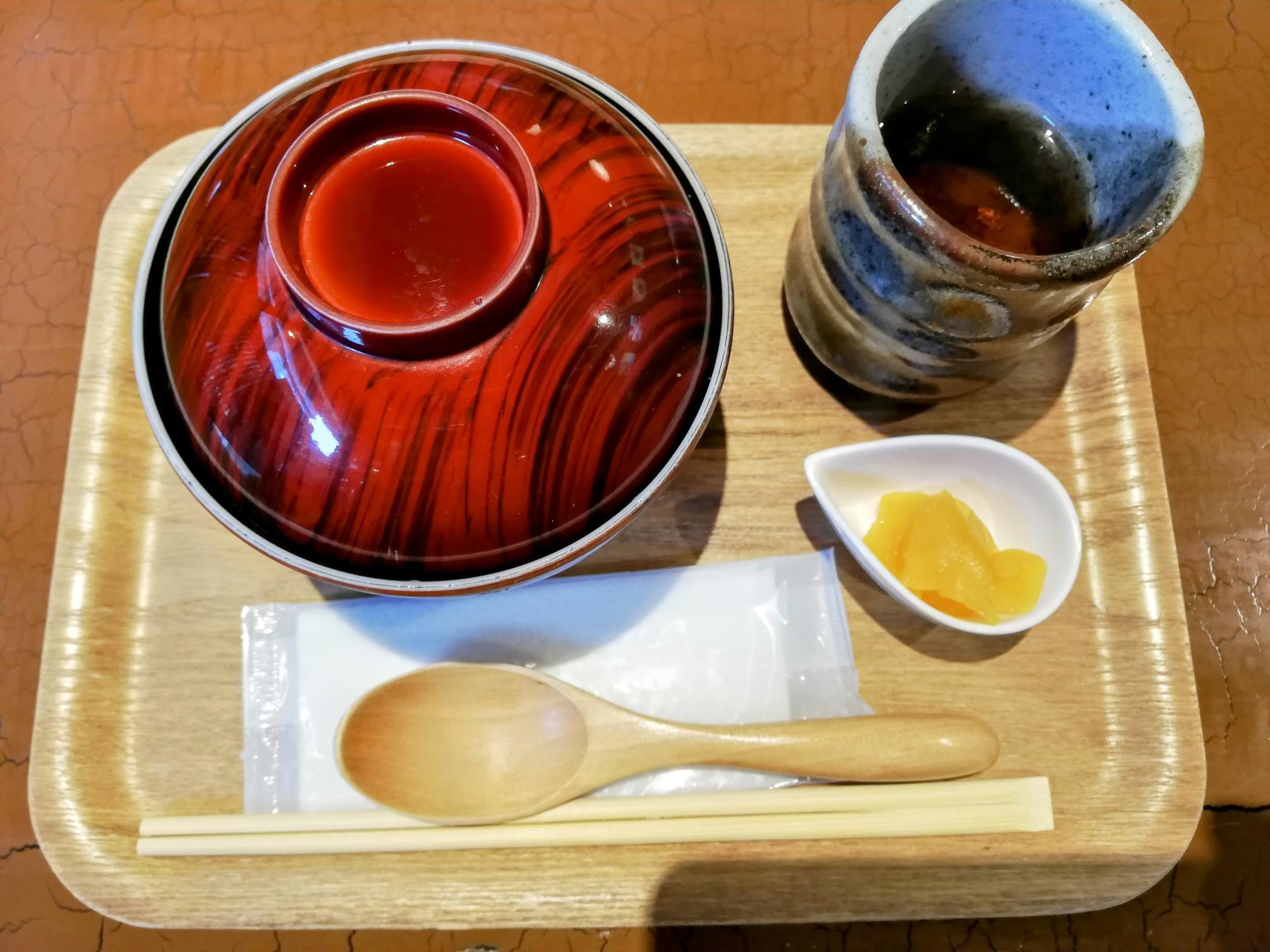 餅入り栗ぜんざいが来ました