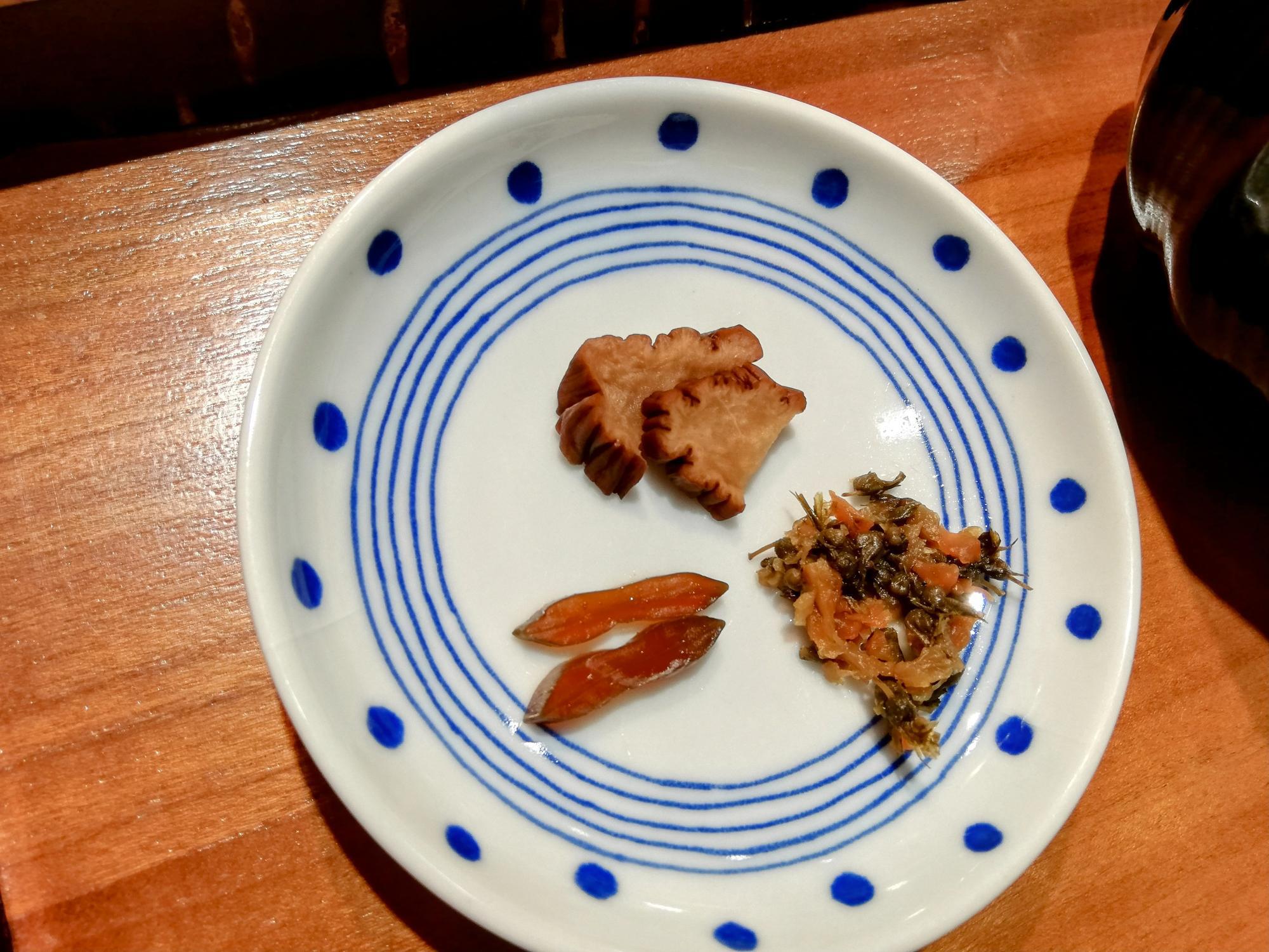 漬物も3種類