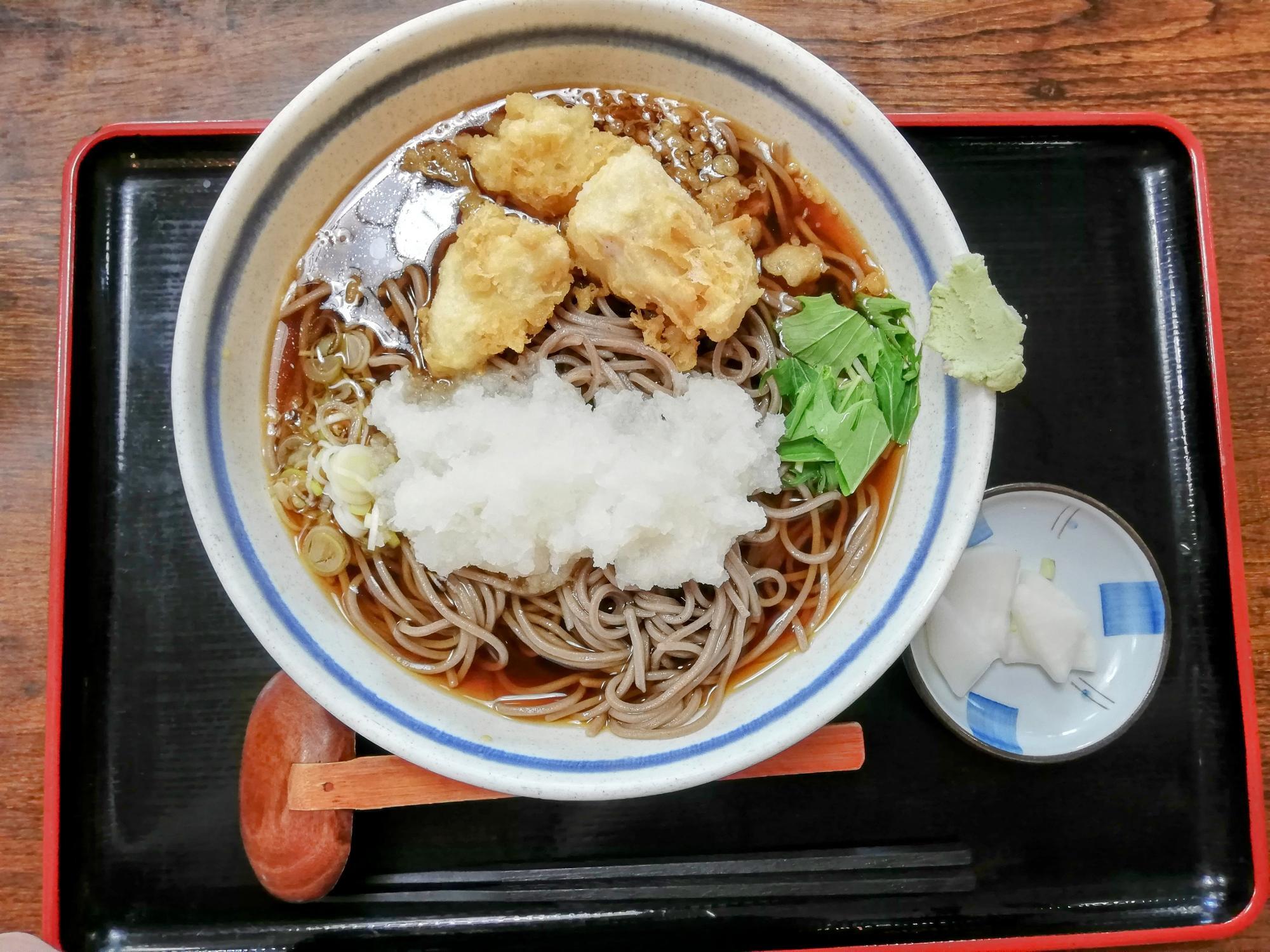 冷やしとり天おろしそば