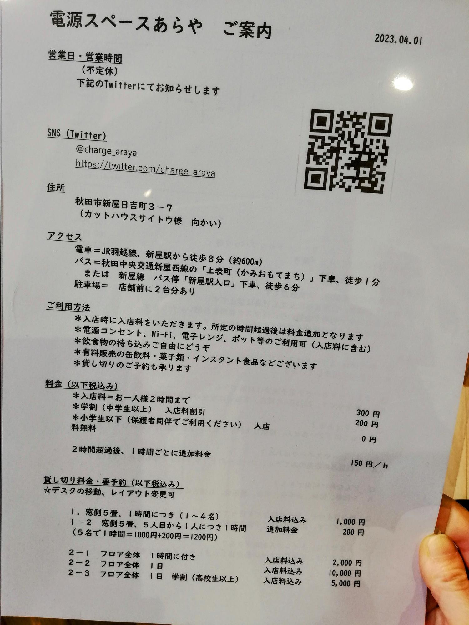 お店の詳細です